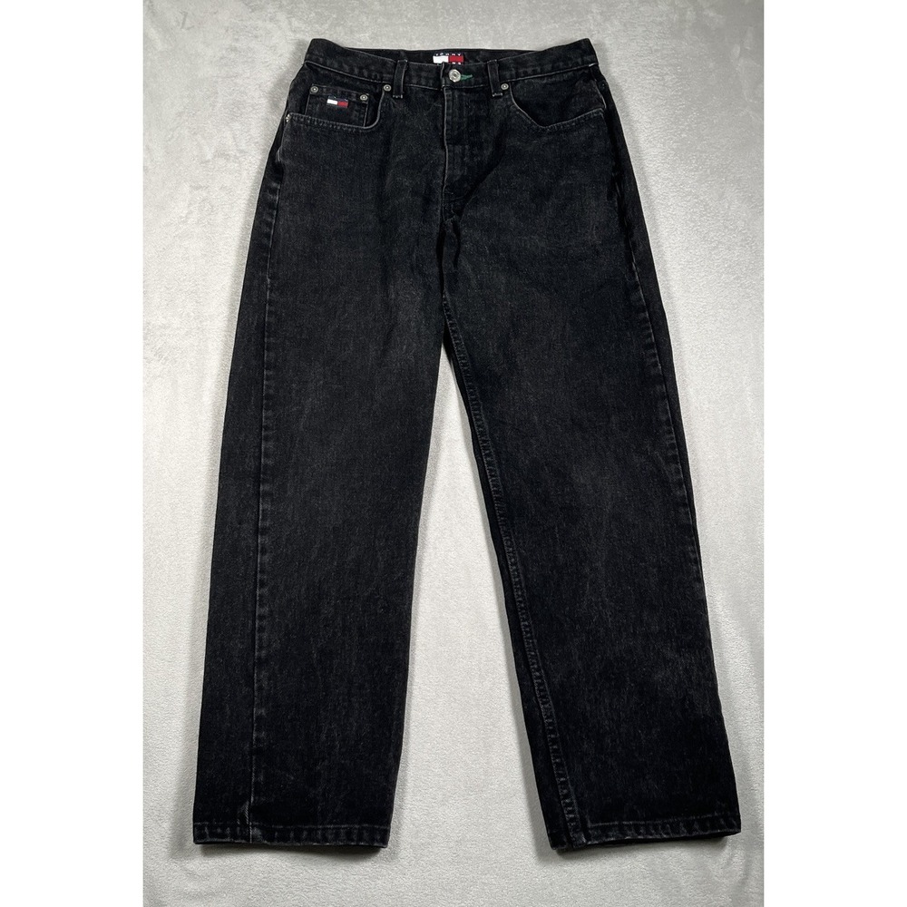 VTG Tommy Hilfiger 'Perfect' Jean Women 10 Logo Straight Leg Y2K High Rise Denim - Picture 2 of 9